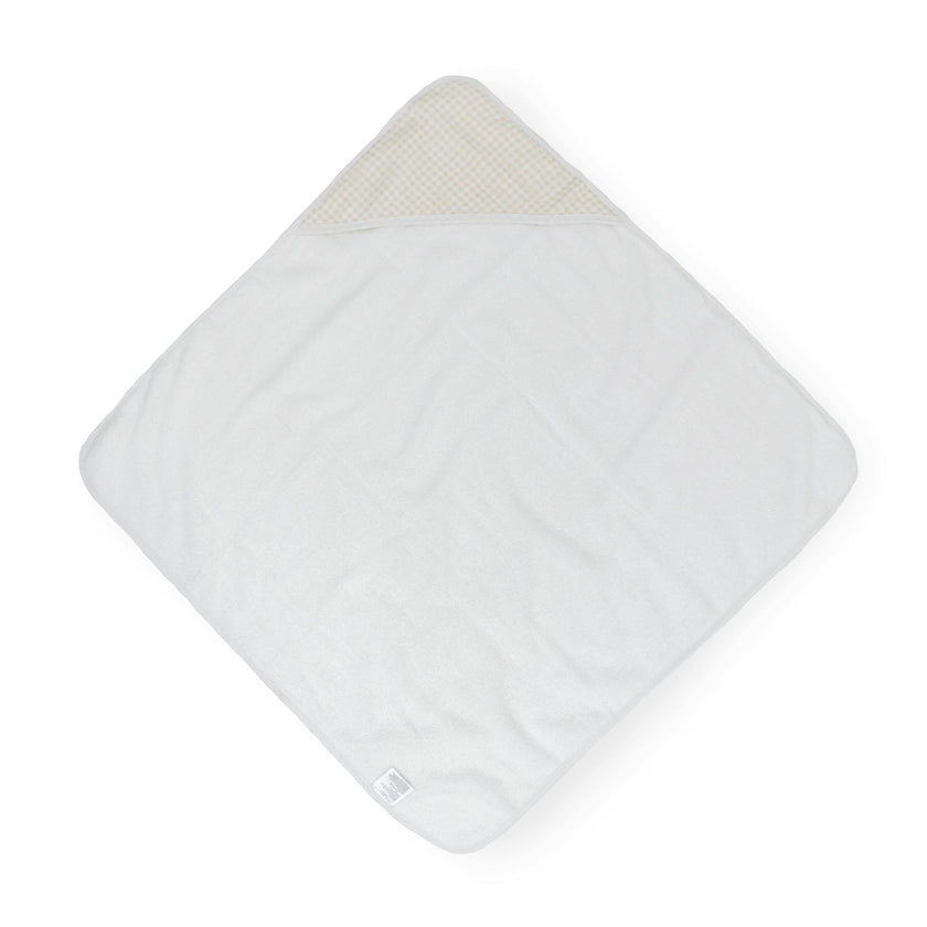 Infant Hooded Towel - Tan Gingham