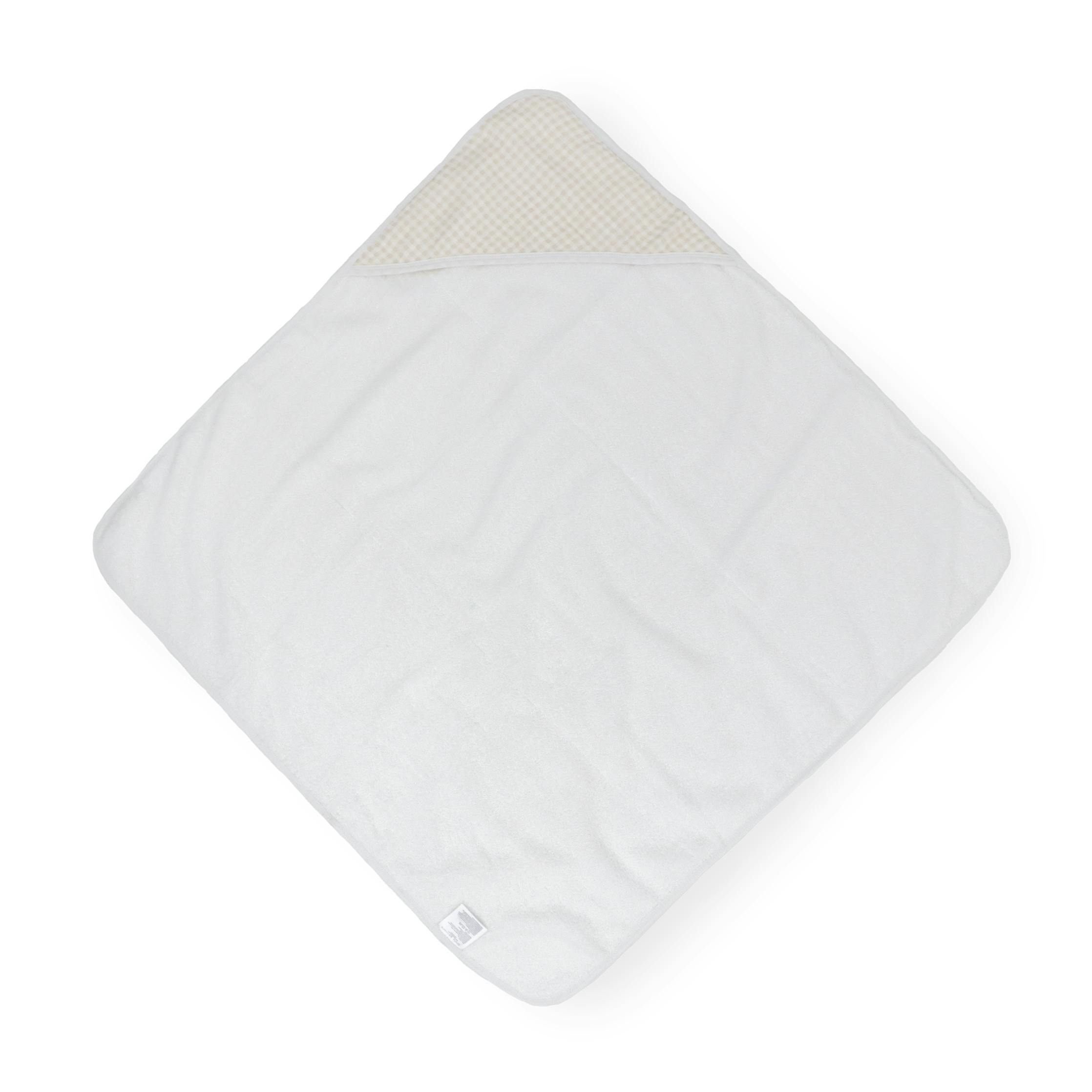 Infant Hooded Towel - Tan Gingham
