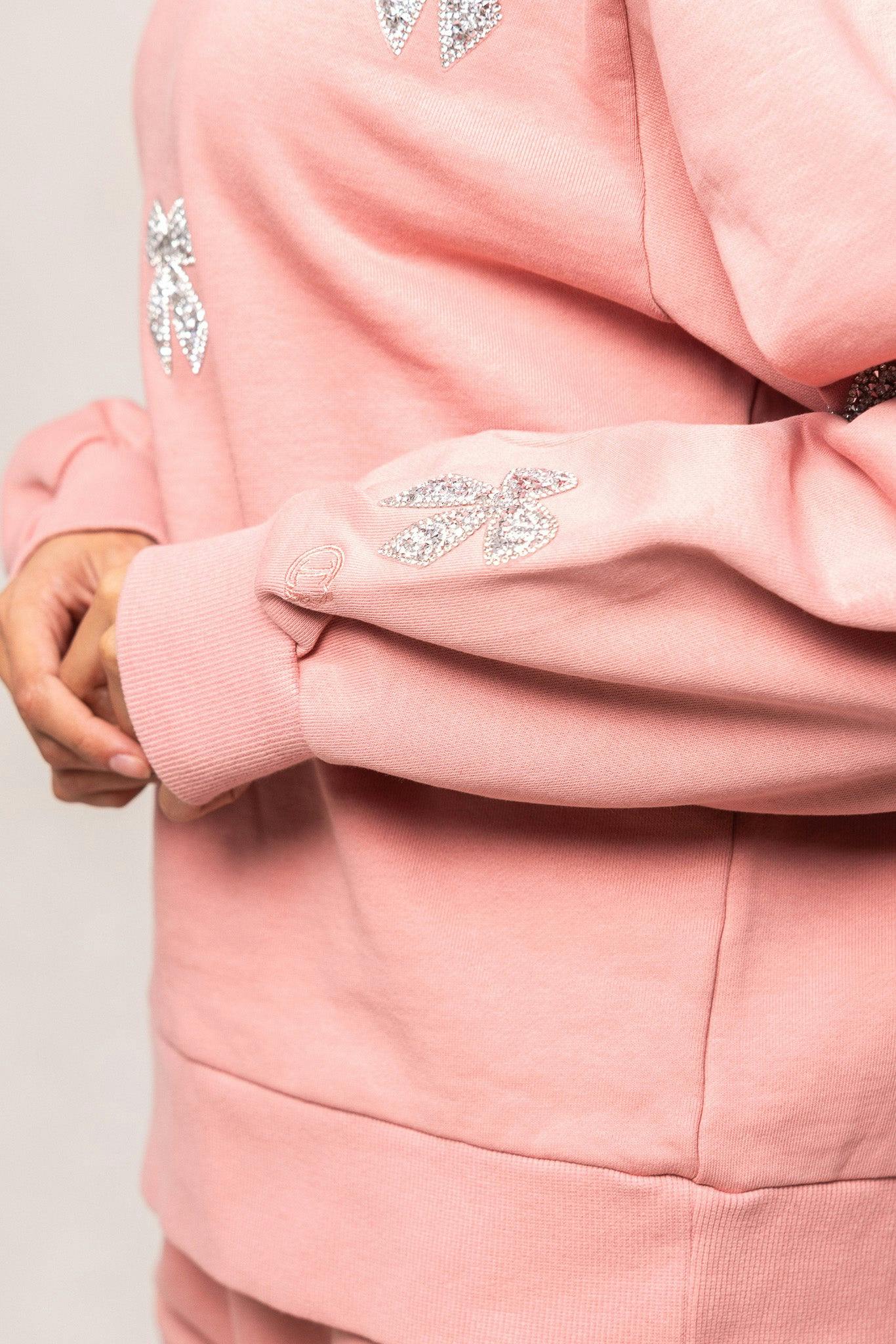 Micah Crew Neck Sweatshirt in Pink & Bows