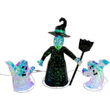 Pre-lit Holographic Witch and Two Ghosts