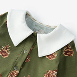 Pinecone Cotton Stretch Collar Long Sleeve Jumpsuit