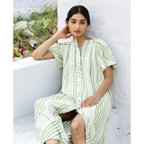 Vienna Pintuck Dress in Garden Stripe
