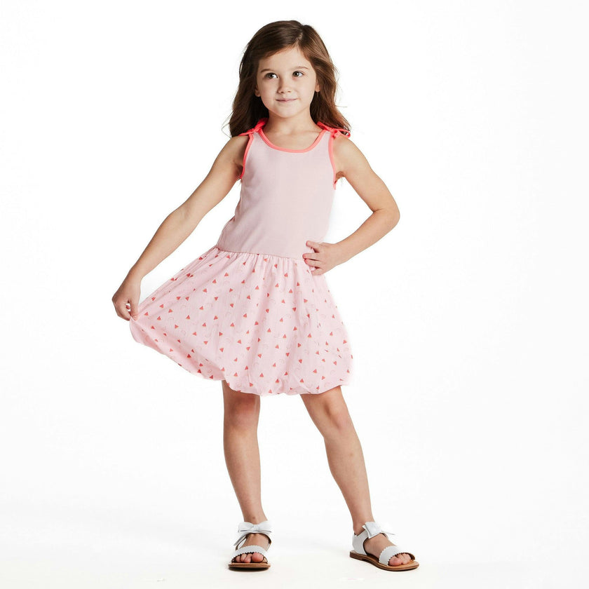 Girls Bubble Dress | Watermelon Rainbow Print