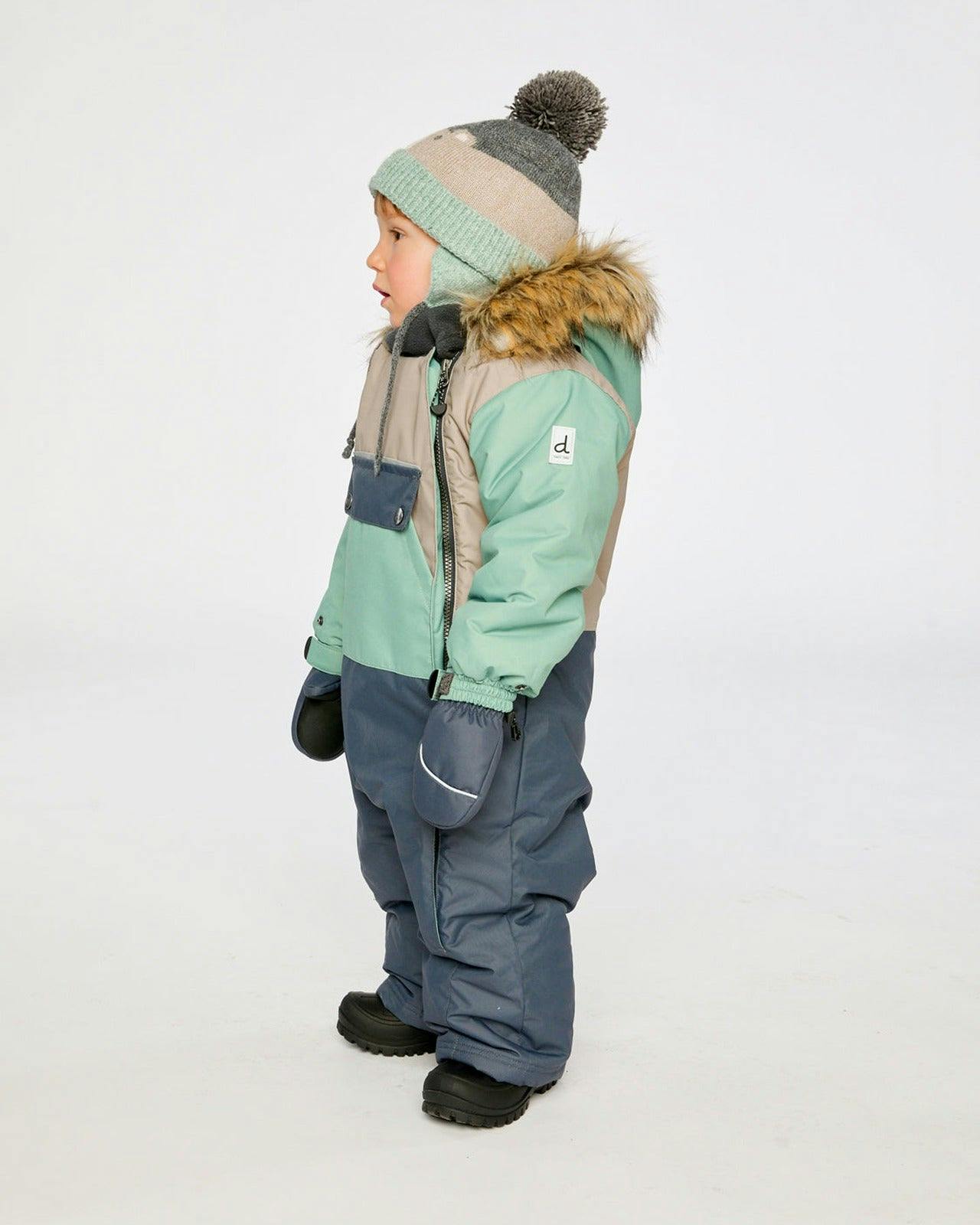 Baby One Piece Snowsuit Adapted For Car Seats Cool Dark Grey
