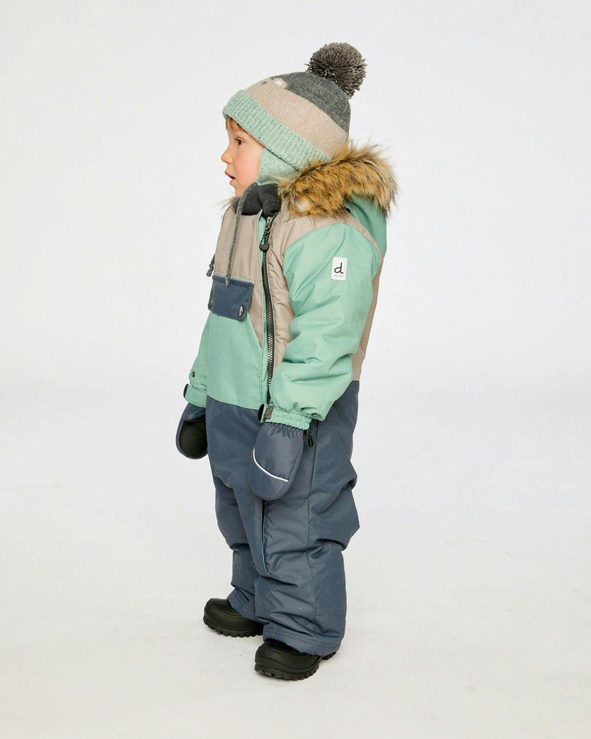Baby One Piece Snowsuit Adapted For Car Seats Cool Dark Grey