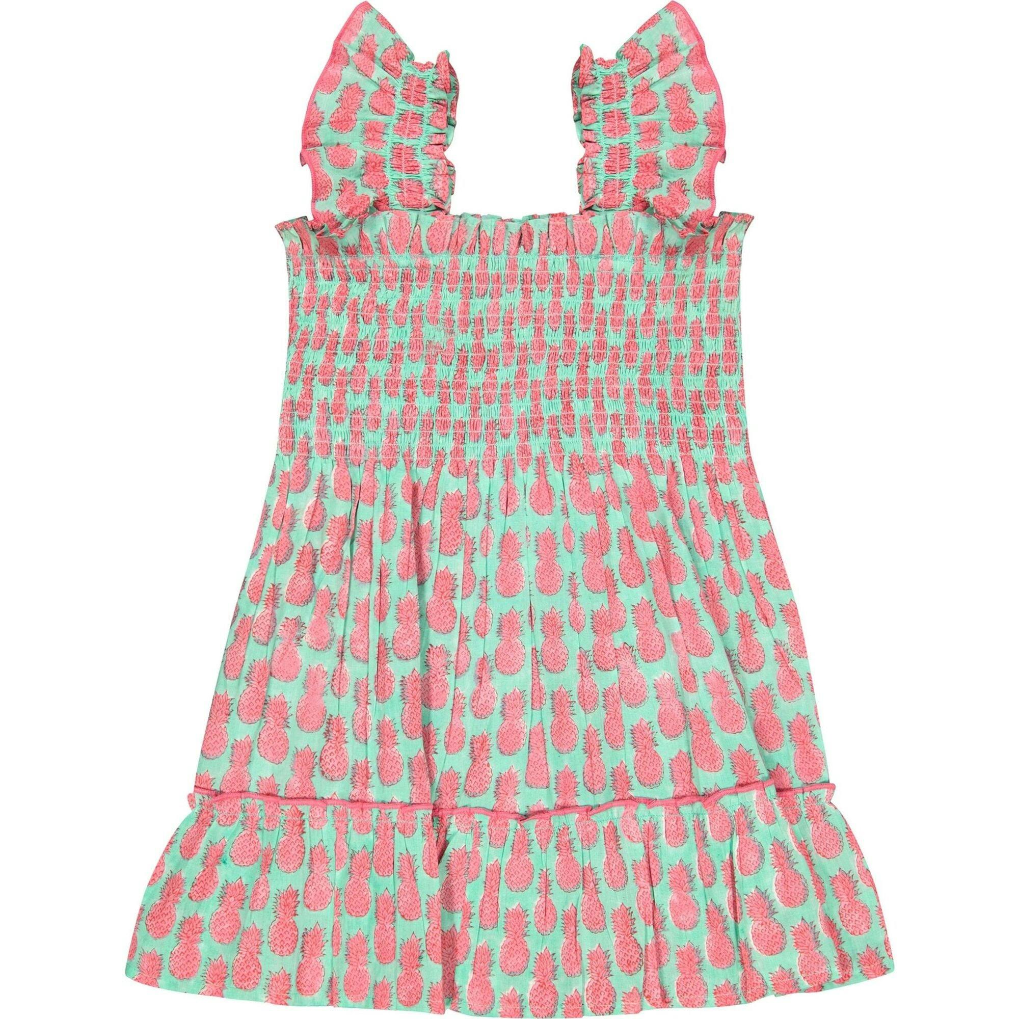 Mini Paloma Girl's Dress Pineapple Crush Pink, Green