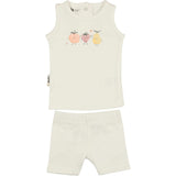 Fruity Friends Print 2-Piece Tank & Short Set