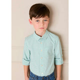 Lucas Check Pocket Detail Long Sleeve Shirt in Green (18mths- 10yrs)