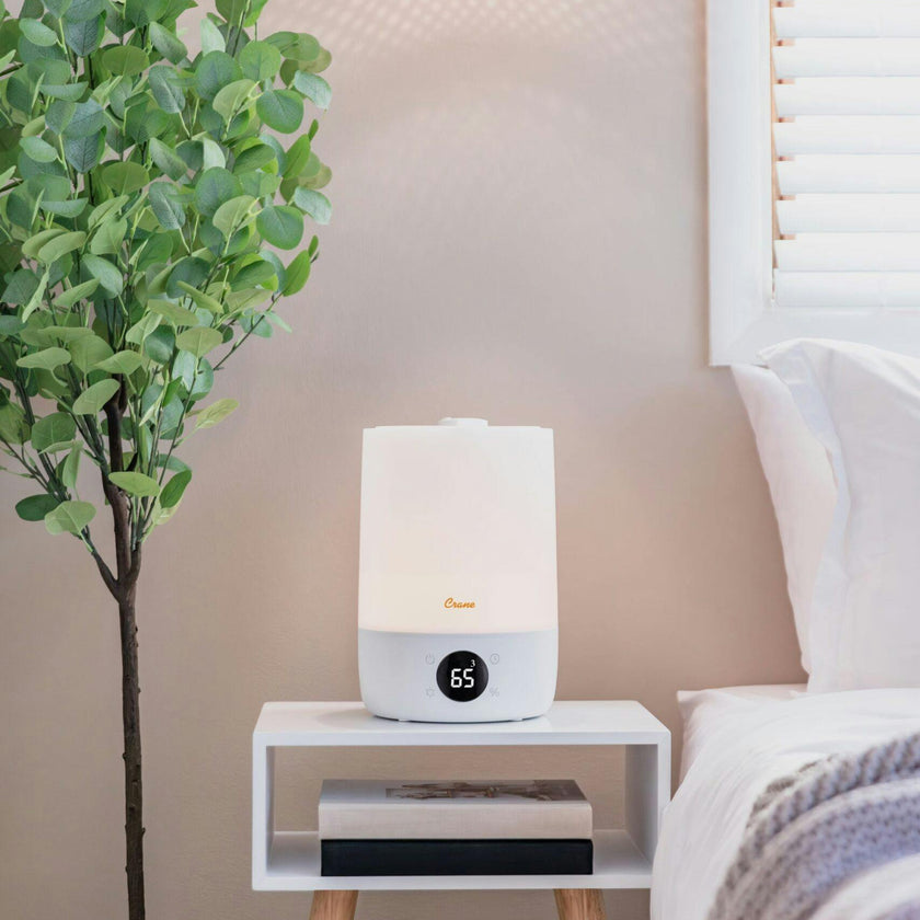 Top Fill Cool Mist Humidifier, 1.2 Gallon with Sleep Support Light & Essential Oil Tray