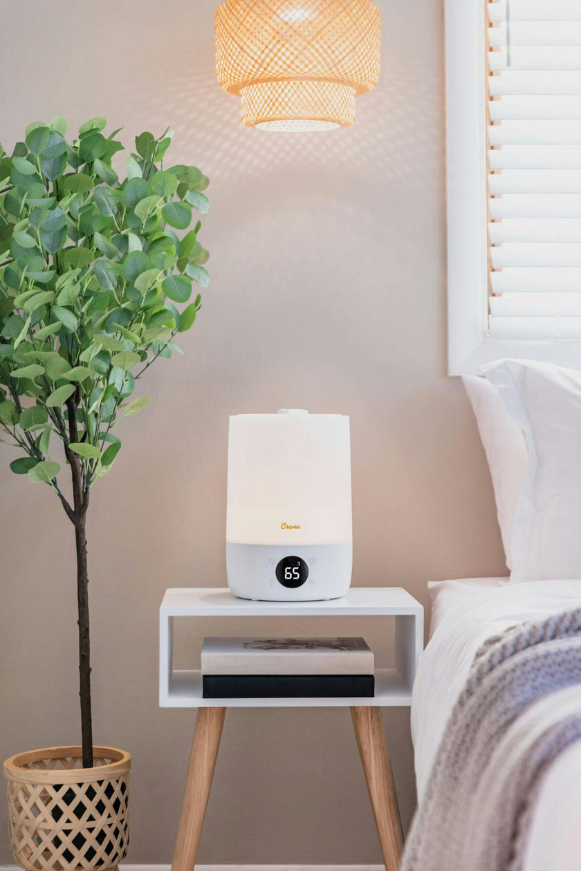 Top Fill Cool Mist Humidifier, 1.2 Gallon with Sleep Support Light & Essential Oil Tray