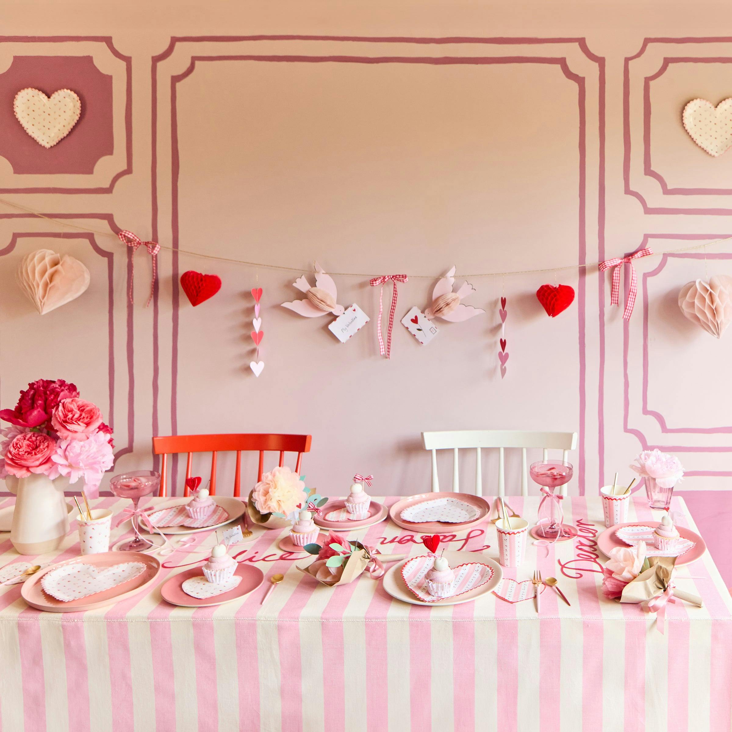 Vintage Rose Heart Napkins