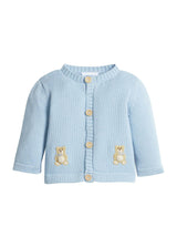 Crochet Cardigan - Blue Teddy Bear