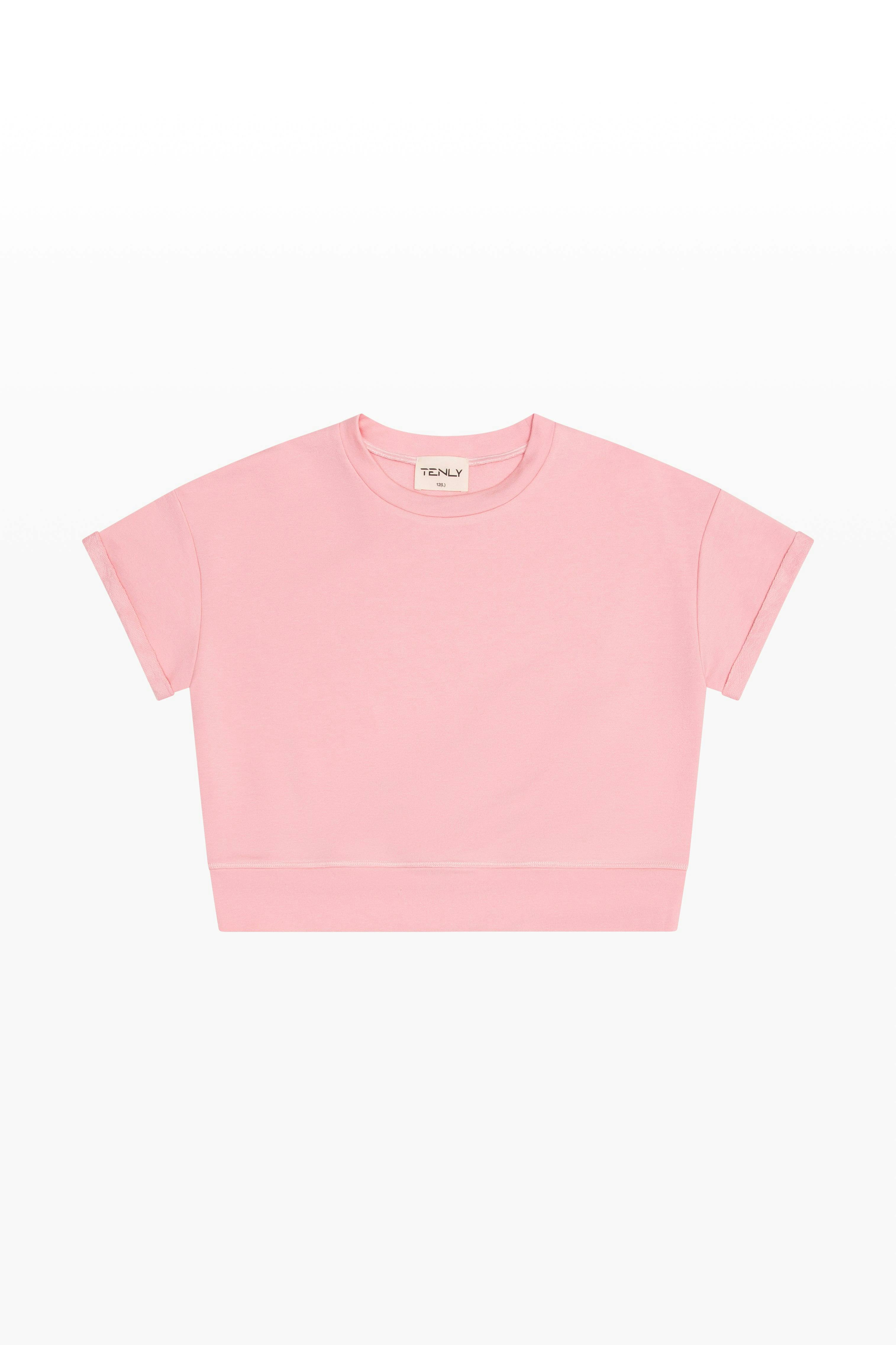 French Terry Rollup Sleeve Waistband Tee