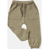 Chunky Ribbed Knit Elastic Waistband Drawstring Relaxed Fit Joggers