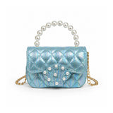 Pearl Handle Shell Quilted Kids Handbag