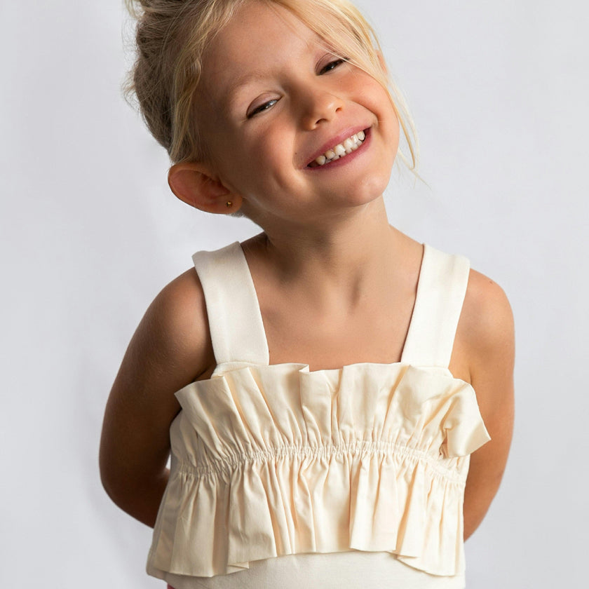Beige Ruffled Top