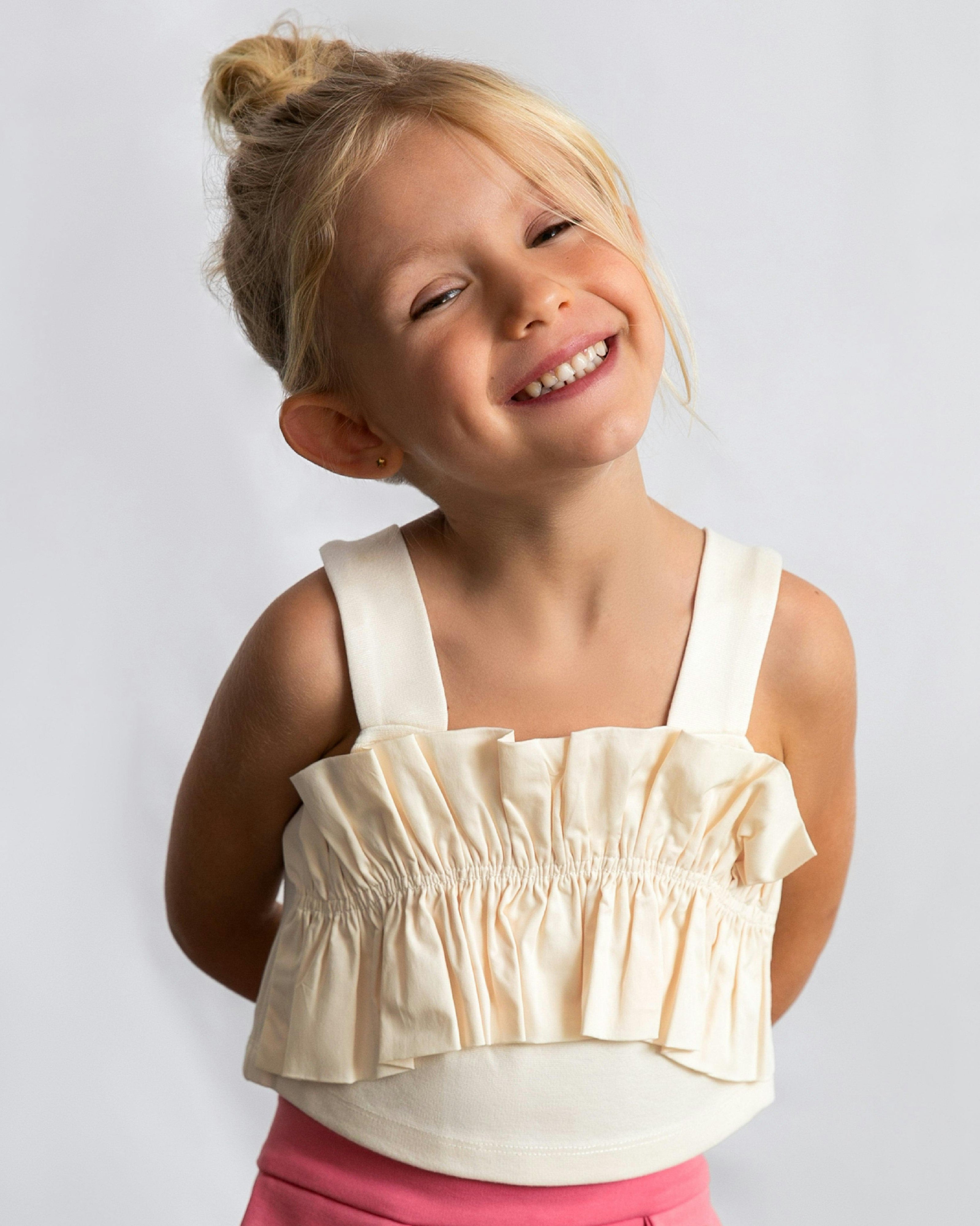 Beige Ruffled Top