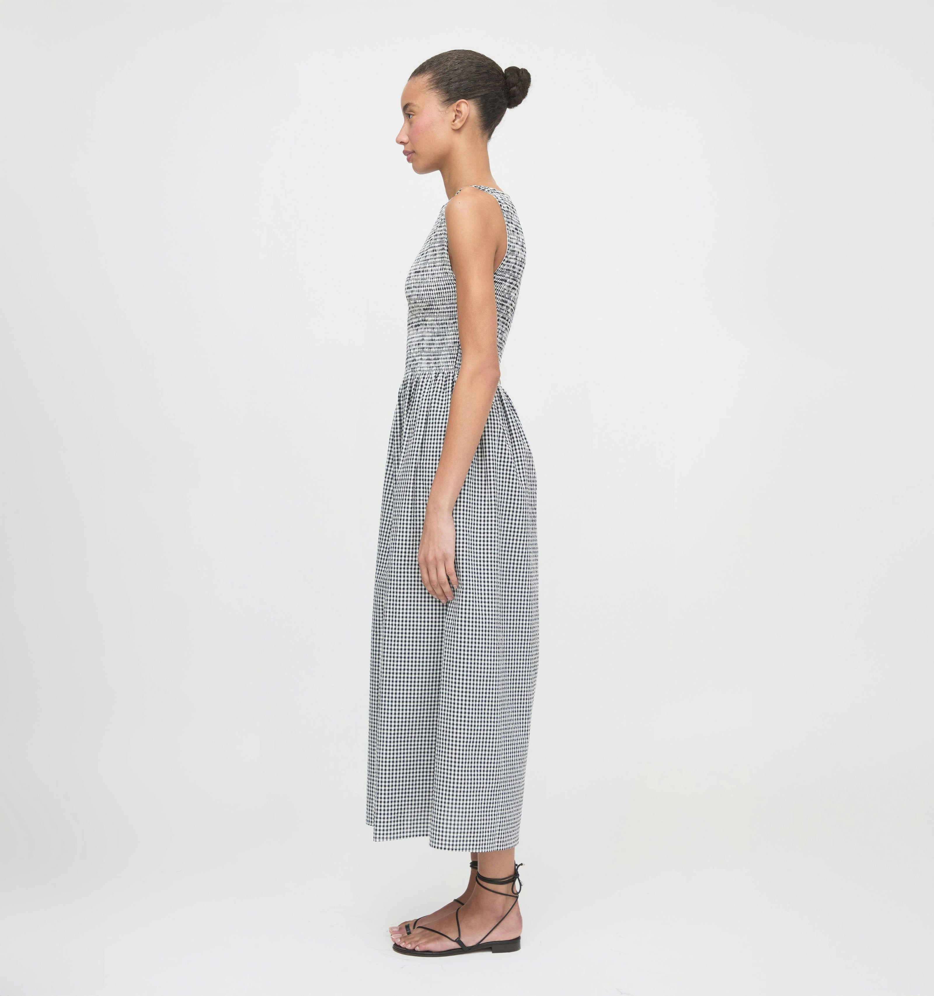 The Cosima Nap Dress - Black/Sand Gingham