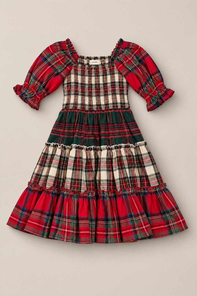 Mini Madeline Dress in Mixed Plaid