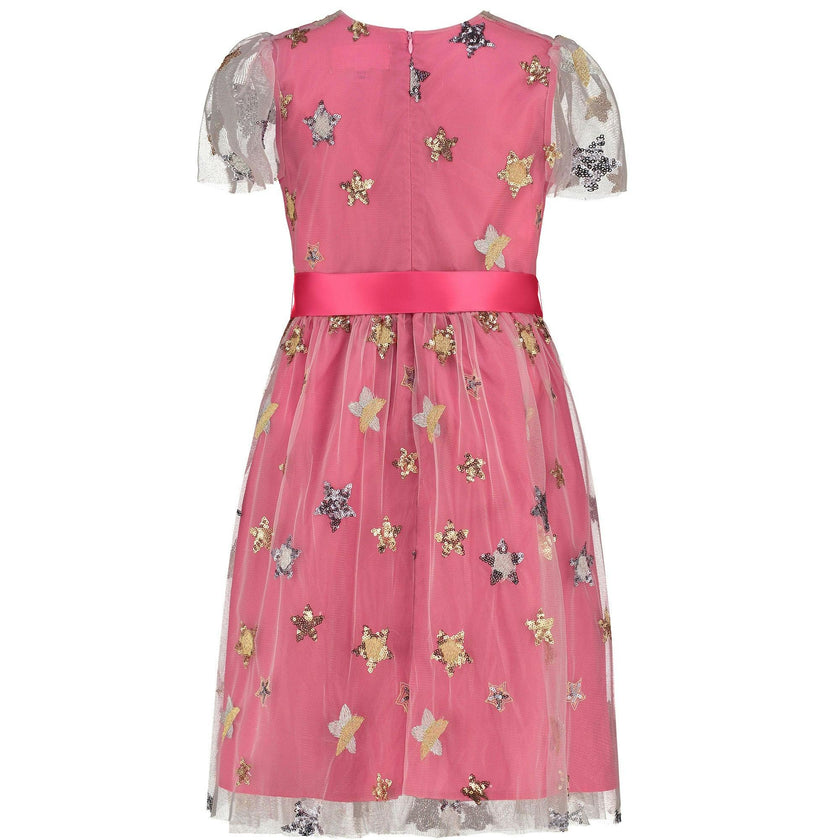 Aster Sequin Star Tulle Girls Party Dress