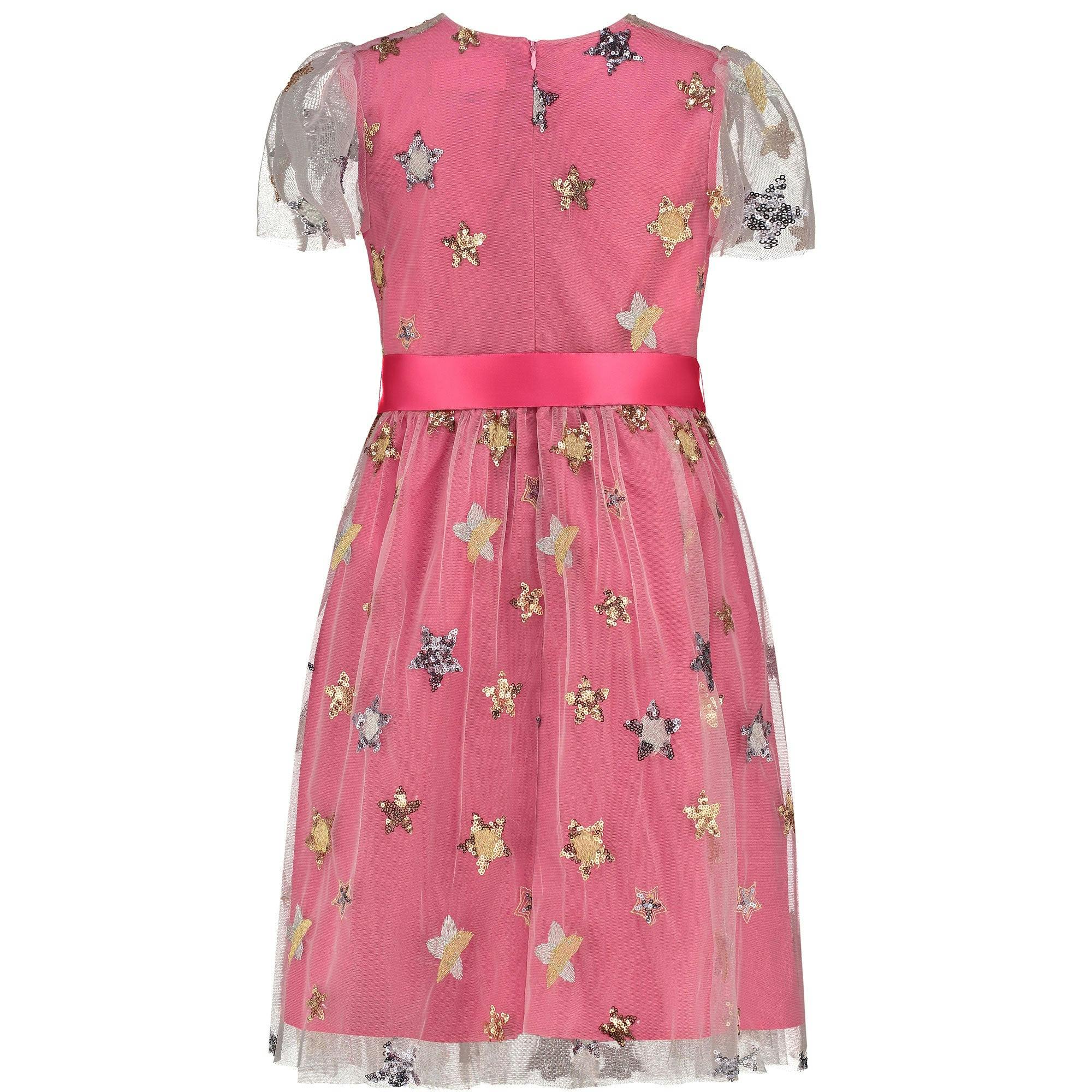 Aster Sequin Star Tulle Girls Party Dress