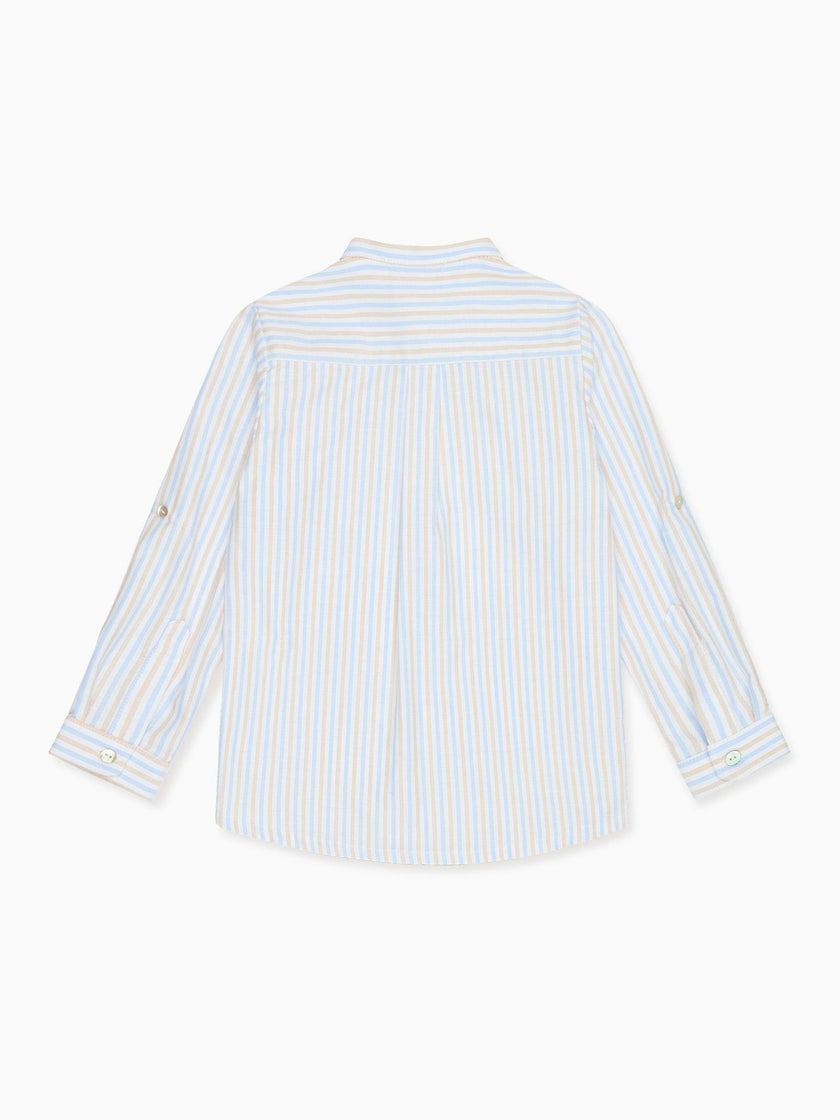 Caramel Stripe Jazmin Long Sleeve Boy Shirt