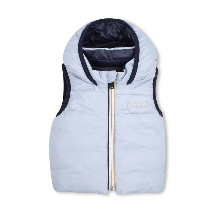 Pale Blue Reversible Hooded Vest