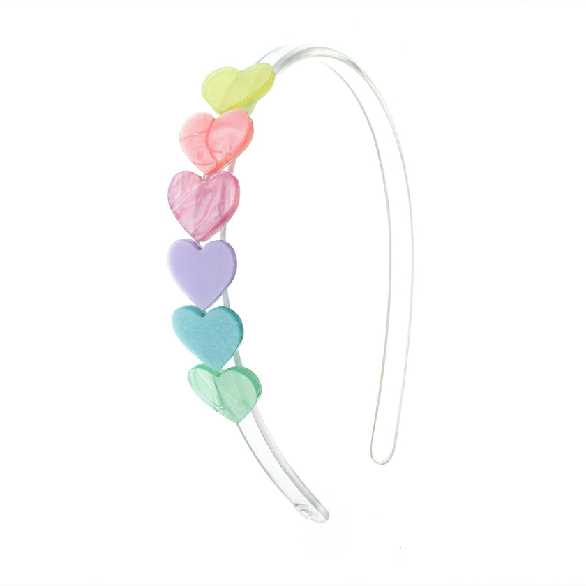 Hearts Pastel Pearlized Headband -VAL
