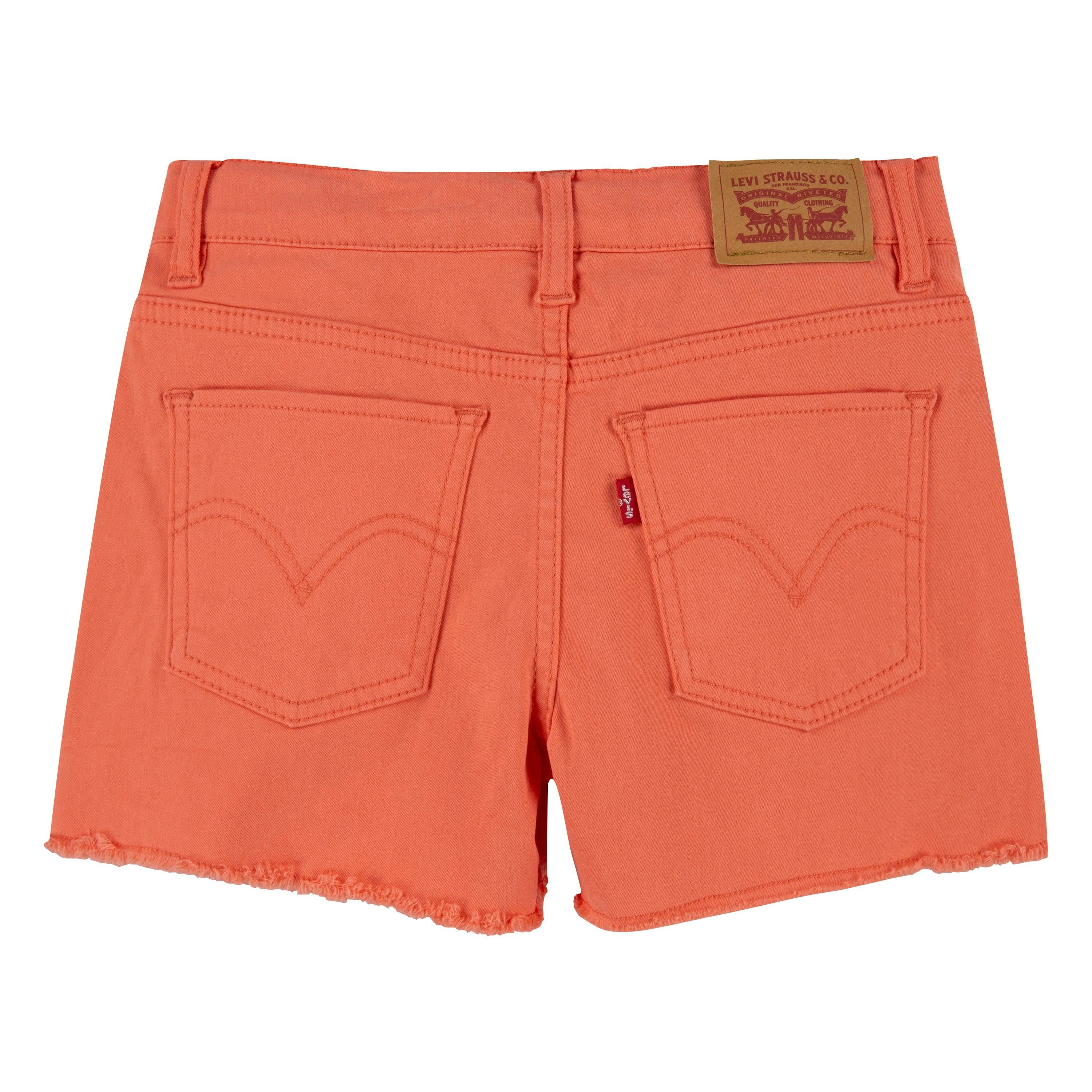 Orange Coral Embroidered Kids Shorts