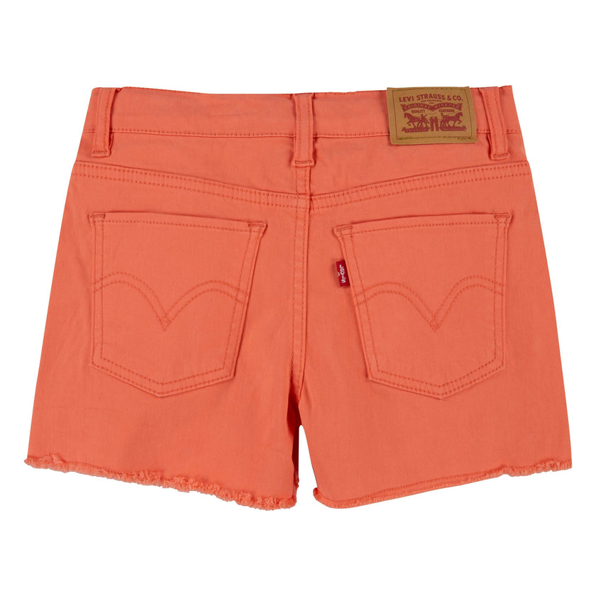 Coral Orange Embroidered Shorts
