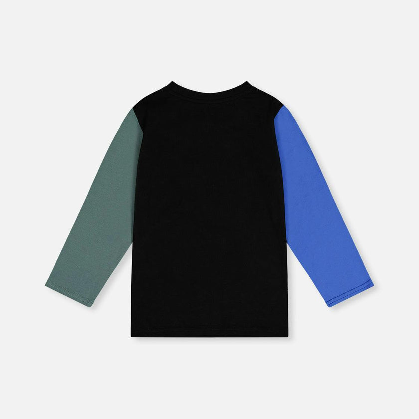 Long Sleeve T-Shirt Black, Blue And Green