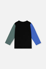 Long Sleeve T-Shirt Black, Blue And Green