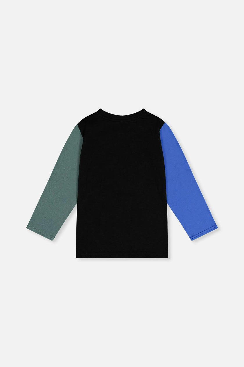 Long Sleeve T-Shirt Black, Blue And Green