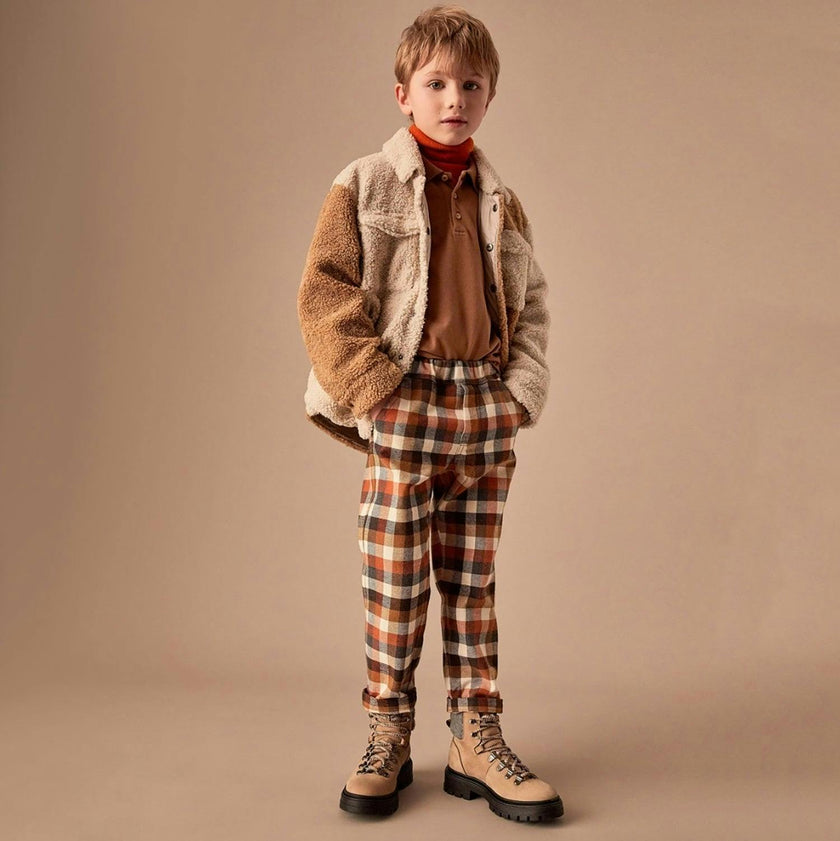 IL GUFO Colorblock Teddy Fleece Shirt Jacket