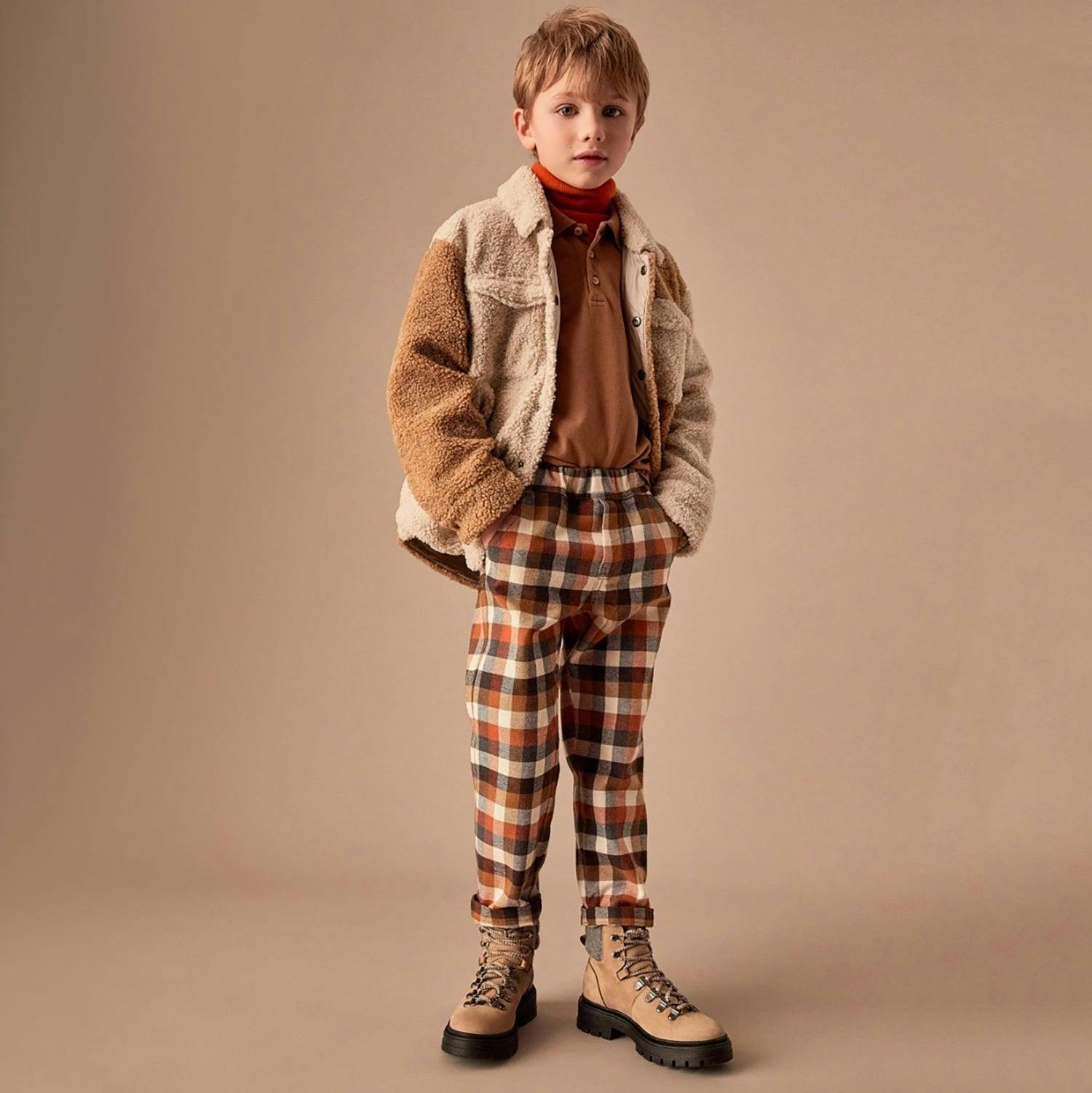 IL GUFO Colorblock Teddy Fleece Shirt Jacket