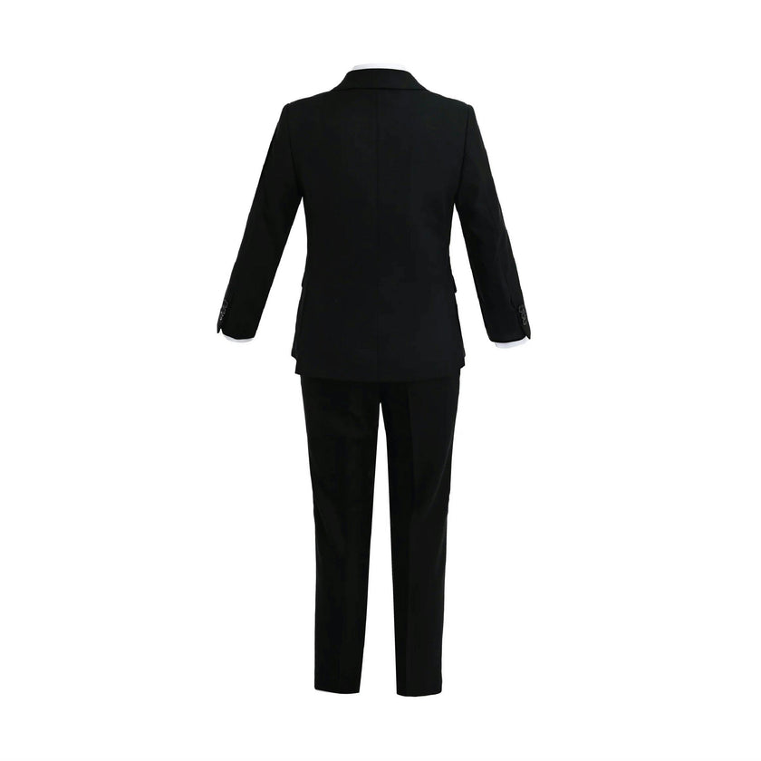 Black Suit with White Accents