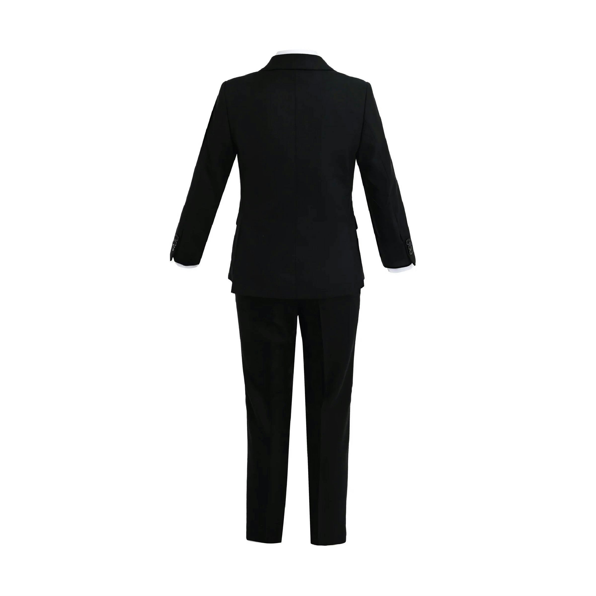 Black Suit with White Accents