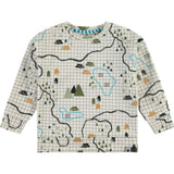 Campsite Map Print Crew Neck Pullover Sweatshirt