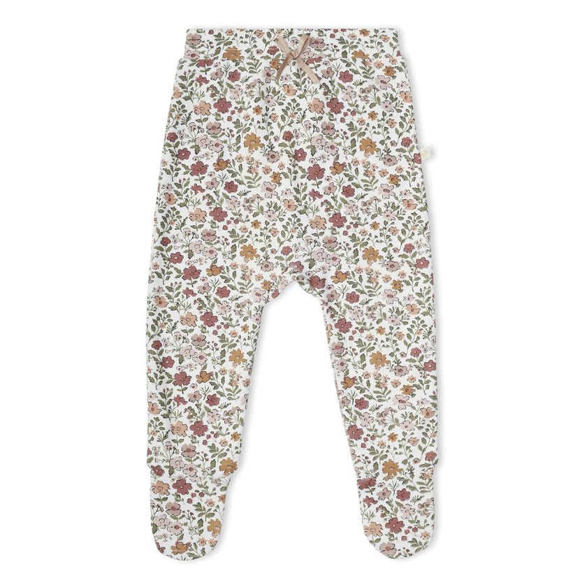 Organic Kimono Top & Footed Pants Set - Woodland Sprig