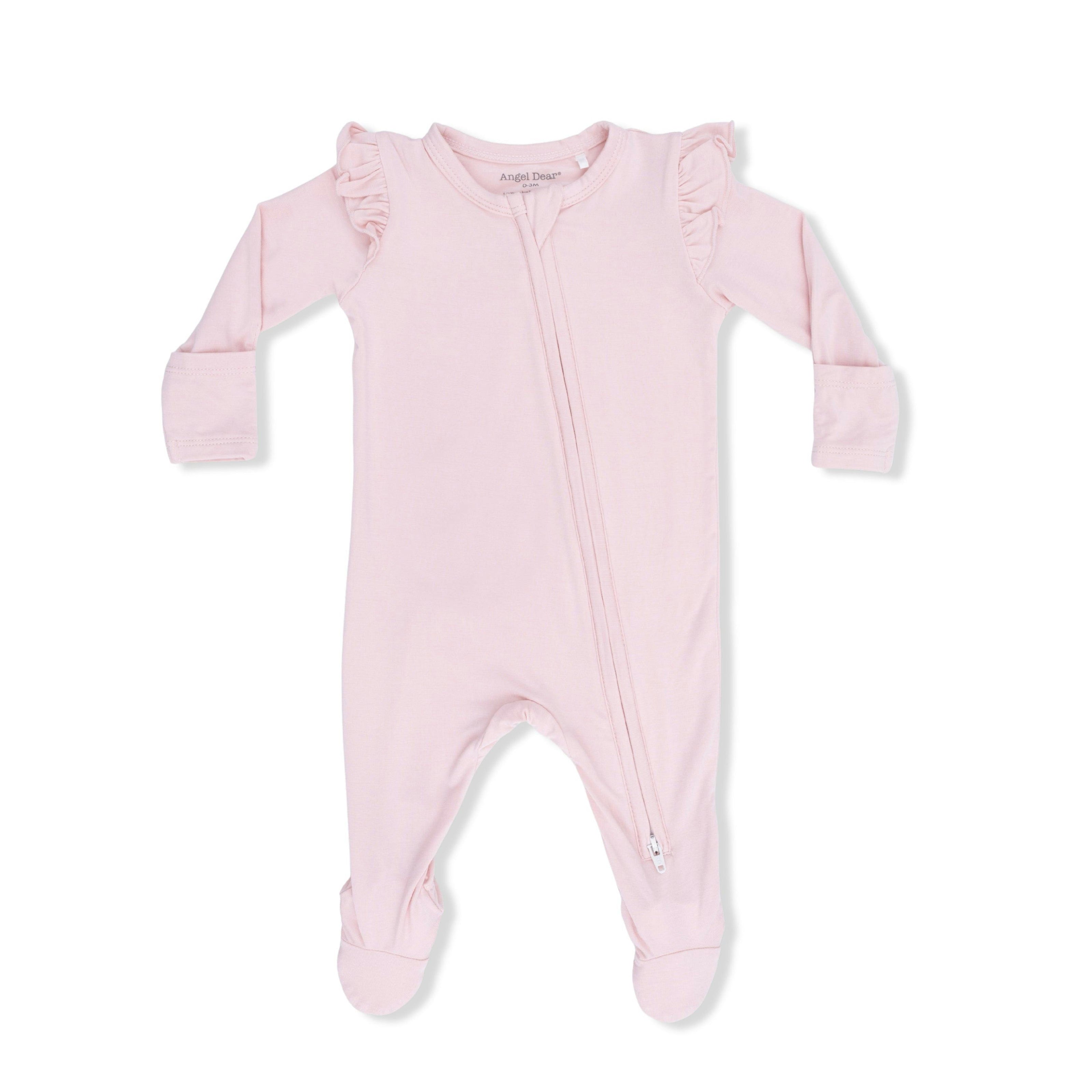 Solid Lotus - 2 Way Ruffle Sleeve Zipper Footie