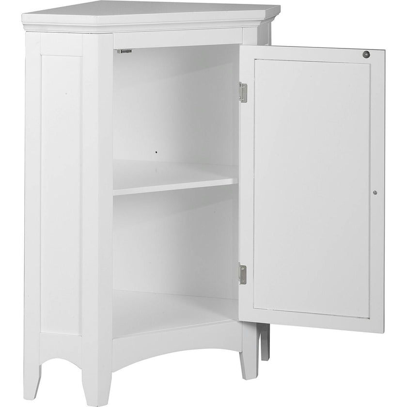 Glancy Wooden Corner Floor Cabinet with Shutter Door