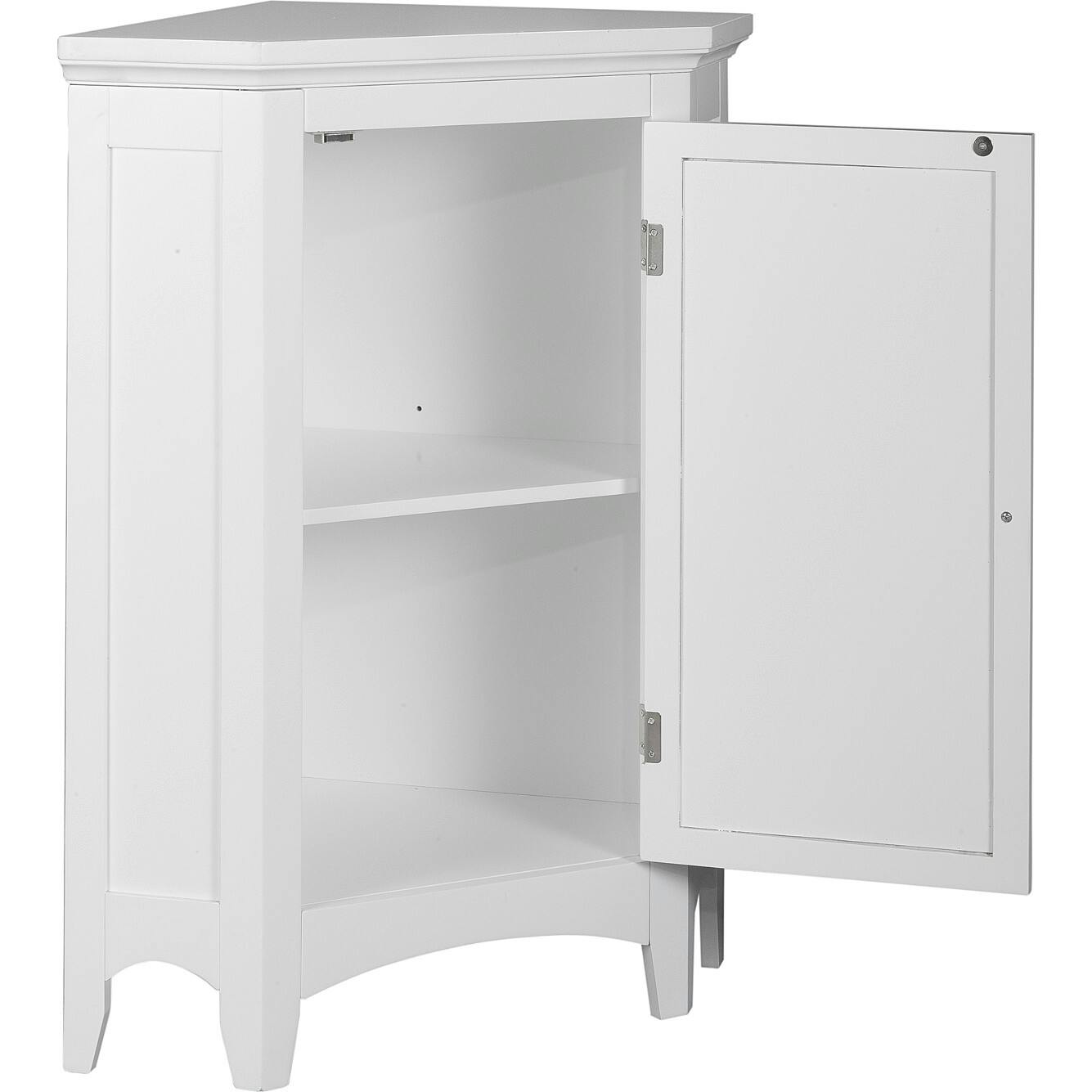 Glancy Wooden Corner Floor Cabinet with Shutter Door