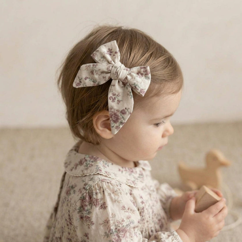 Organic Bow Clip - Wildrose