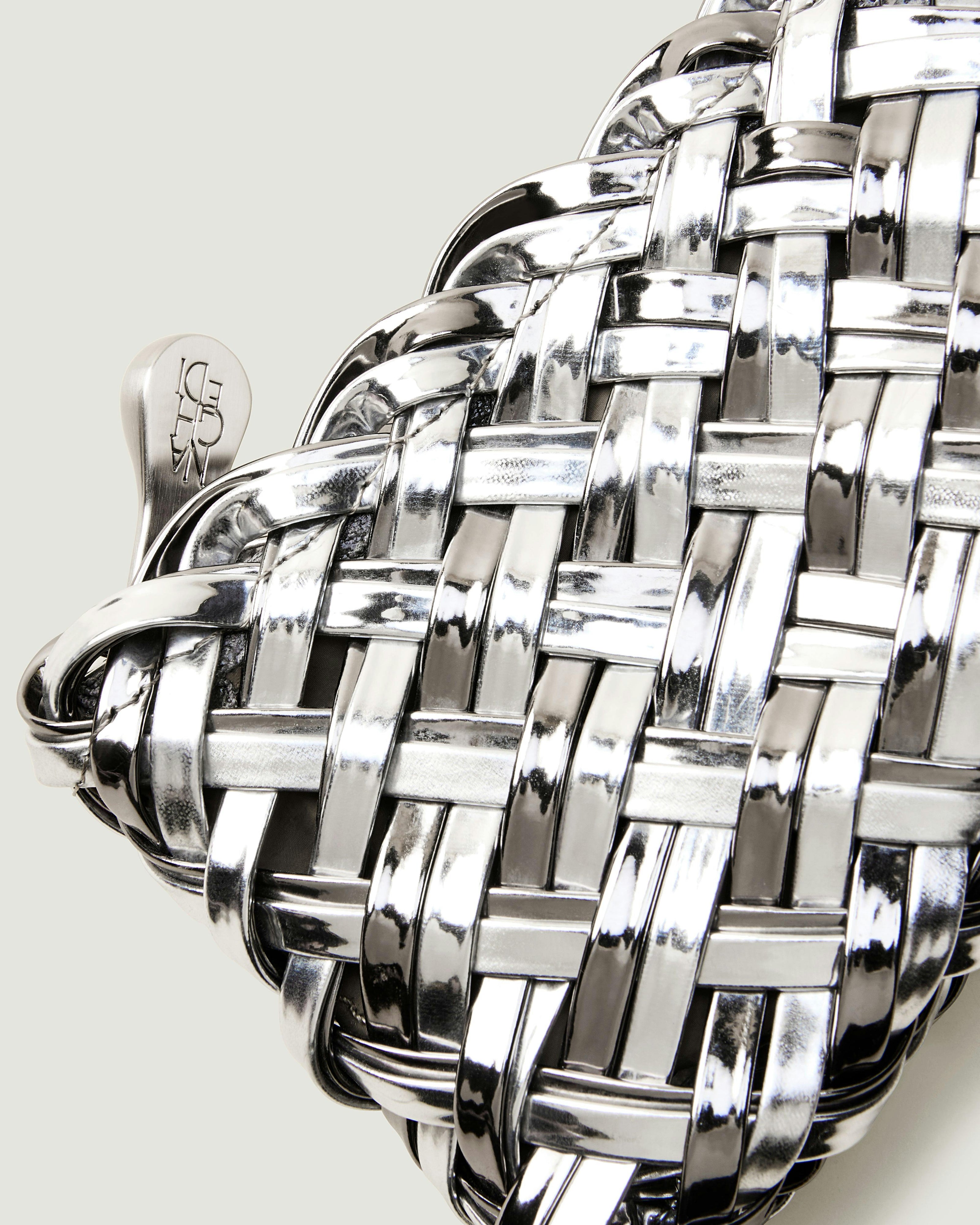 St. Barths Petit Tote Double Weave Metallic | Pewter