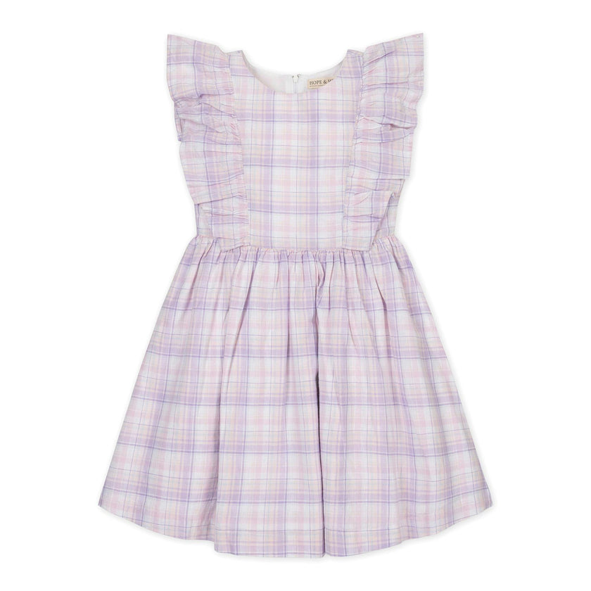 Linen Flutter Sleeve Pinafore Dress