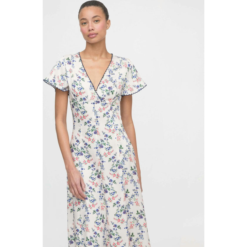 The Brie Dress - Scallop Bow Chintz Pink