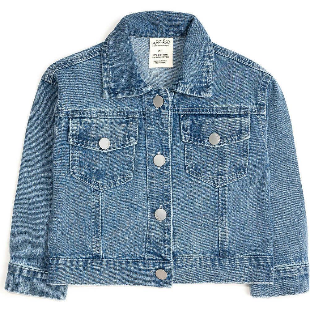Cherry Sequin Patch Denim Jacket
