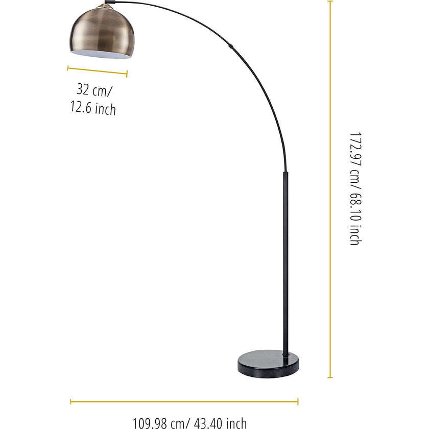 Arquer Arc 68.1" Metal Floor Lamp with Bell Shade