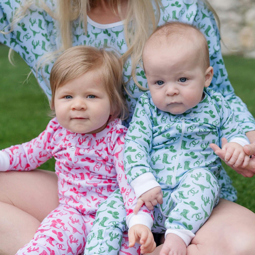 Parker Boys' Zipper Pajama - Wild West Blue