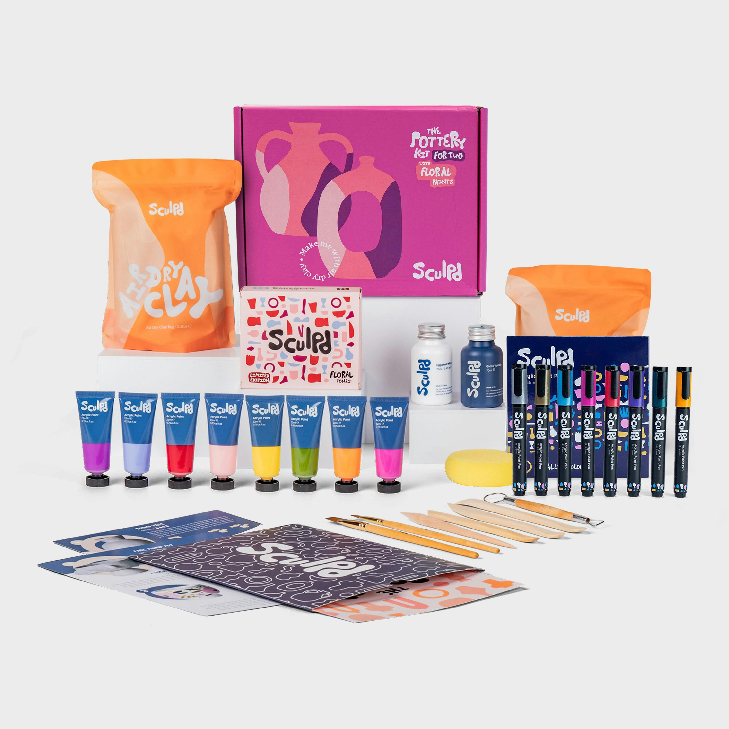 Home Pottery Kit with Paint Set
